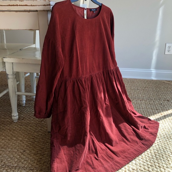 New: Madewell Relaxed Baby Corduroy Dress with Pockets. Size Large - Picture 5 of 13